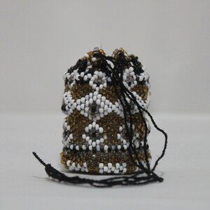 Handcrafted Small Mini Glass Bead Drawstring